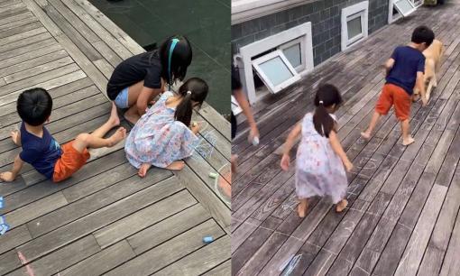 Vừa sinh ra đã 'ngậm thìa vàng', các con của Hà Tăng vẫn thích chơi trò chơi dân gian này