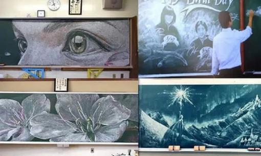 Chỉ phấn trắng cũng tạo nên những 'tuyệt phẩm', tài năng học sinh Nhật Bản khiến dân mạng bội phục