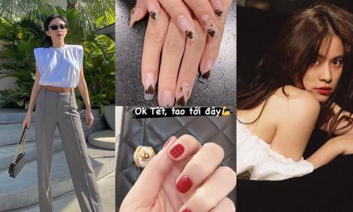 Những bộ nail đón Tết cực chất của sao Việt: Tóc Tiên đỏ rực mừng năm mới, Hoàng Thùy Linh lộ chất 'ăn chơi'