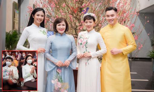 Ngọc Hân đeo khẩu trang khi ghi hình chương trình Tết cùng dàn nghệ sĩ