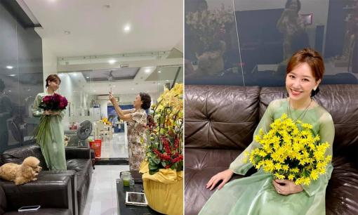 Mẹ Trấn Thành 'rớt mồ hôi hột' chụp ảnh cho con dâu Hari Won trong ngày mùng 1 Tết