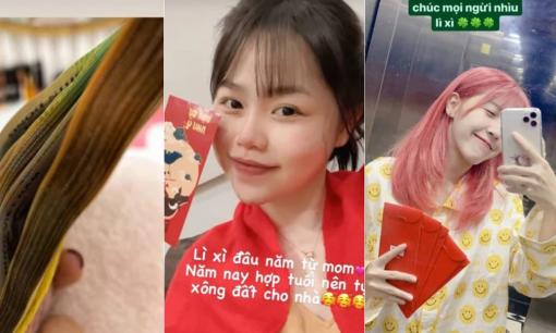 Huỳnh Anh, Hậu Hoàng và hội gái xinh đồng loạt khoe lì xì đầu năm mới 