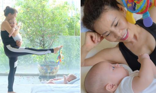 Mẹ Hồ Ngọc Hà một lúc chăm hai cháu vẫn 'không biết mệt' nhờ siêng tập yoga