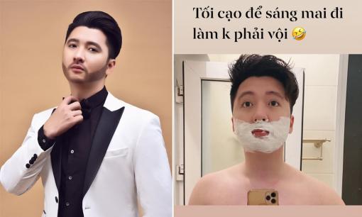 Trọng Hưng đi cấy râu để đổi diện mạo nhưng mỗi tối vẫn phải cạo để sáng mai đi làm không phải vội