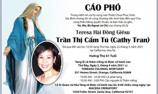 Thông tin tang lễ của con gái ca sĩ Lệ Thu