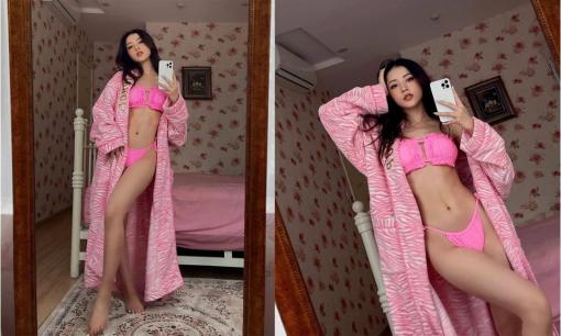 Đâu cần ra biển, Chi Pu vẫn bốc lửa khi diện bikini trong phòng ngủ