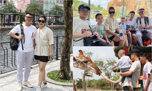 Vợ chồng BTV Quang Minh cùng 4 con trai đi du lịch kỷ niệm 14 năm ngày cưới