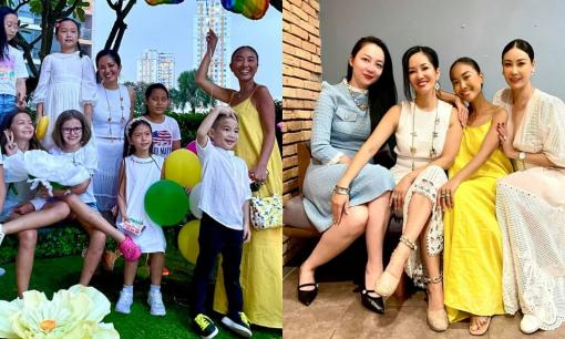 Hồng Nhung mở tiệc sinh nhật 9 tuổi cho cặp song sinh, nhưng màn đọ sắc của hội mỹ nhân U40, U50 mới chiếm spotlight 