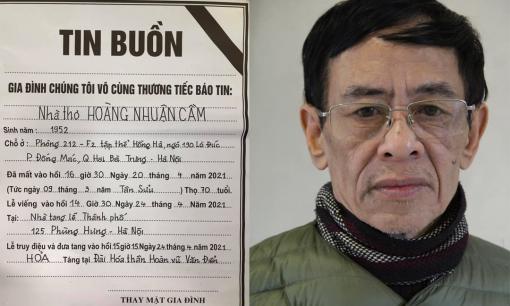 Thông tin về tang lễ của 'Bác sĩ Hoa Súng' - nhà thơ Hoàng Nhuận Cầm