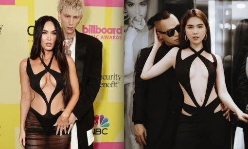 Trang phục cắt xẻ táo bạo của Ngọc Trinh bị so sánh với bộ đồ của siêu sao Megan Fox