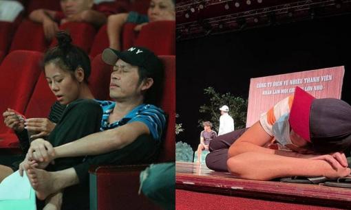 Dân mạng soi loạt hình ảnh NSƯT Hoài Linh mệt mỏi nằm gục trên sàn trong thời gian giấu việc phẫu thuật u tuyến giáp