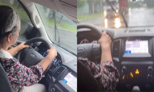 Cụ bà 70 tuổi lái xe bán tải cực mượt khiến nhiều thanh niên cũng phải ghen tỵ