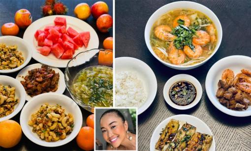 Thừa nhận việc nấu ăn không giỏi nhưng sang Singapore sống, Đoan Trang trổ tài làm nhiều món ngon cho chồng con