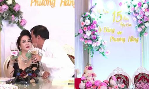 Kỷ niệm 15 năm ngày cưới, bà Phương Hằng cùng chồng đại gia livestream tổ chức tiệc lộng lẫy và hoành tráng