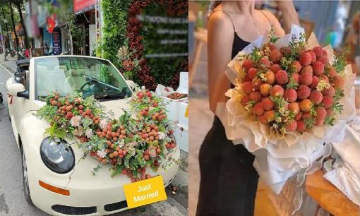 Xe hoa được làm từ đặc sản vải thiều Bắc Giang khiến dân tình xuýt xoa