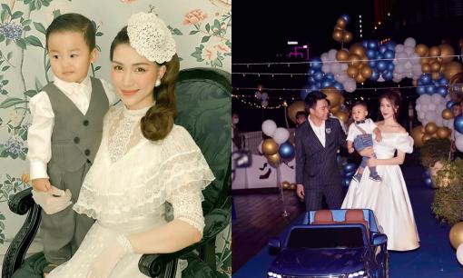 Ông xã Hòa Minzy hé lộ bức ảnh hiếm hoi của cả gia đình trong tiệc thôi nôi bé Bo