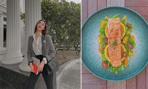 Lan Khuê bật mí cách làm món cá hồi sốt cam vừa ngon lại đẹp như nhà hàng