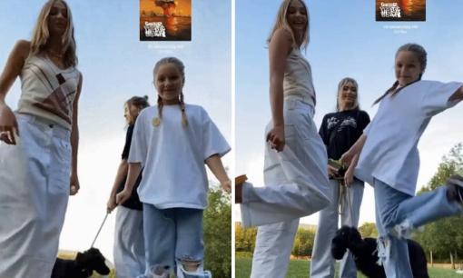 Tiểu thư nhà Becks được nhận xét phát triển sớm, phổng phao hơn cả bạn gái của anh trai 