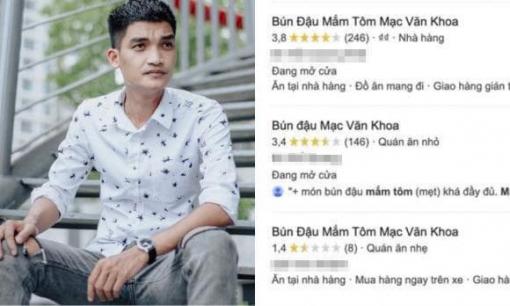 Sau ồn ào bán giá 'cắt cổ' và có gián trong thức ăn, quán bún đậu của Mạc Văn Khoa bị 'liên hoàn' đánh giá 1 sao