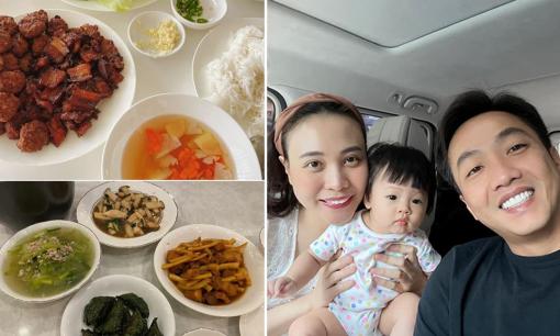 Đàm Thu Trang đảm đang nấu món ngon đãi chồng con, bảo sao Cường Đô la 'mê vợ không lối thoát' 