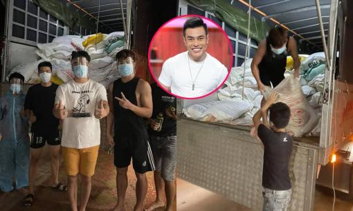 Lê Dương Bảo Lâm và bà xã ủng hộ 4 tấn gạo cho bà con trong mùa dịch
