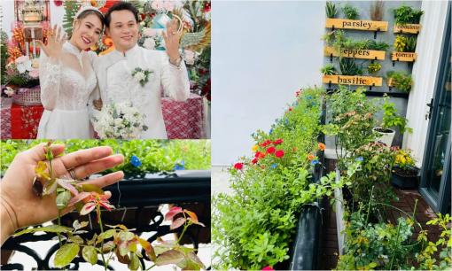 Ban công xanh mướt, ngập đầy hoa trong căn nhà mặt phố của vợ chồng diễn viên Hồ Bích Trâm