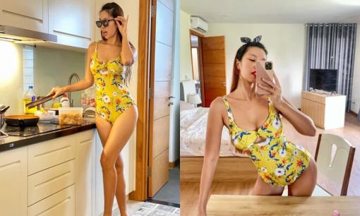 Siêu mẫu Hà Anh diện bikini nấu ăn, khoe body gợi cảm tại nhà giữa mùa dịch