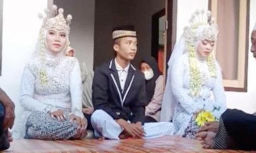 Bức ảnh một chú rể và 2 cô dâu 'người vui người sầu' nhưng thái độ và cách hành xử của chú rể mới lạ đời hơn cả