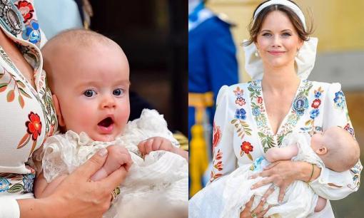 Hoàng tử bé Thụy Điển làm lễ rửa tội, đẹp trai kháu khỉnh 'đốn tim', nhan sắc của Công nương Sophia càng khiến dân chúng trầm trồ