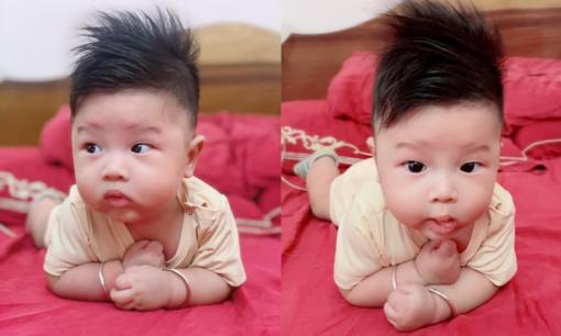 Con trai diễn viên Thảo Trang kháu khỉnh với kiểu tóc 'bờm sư tử' đầy ấn tượng