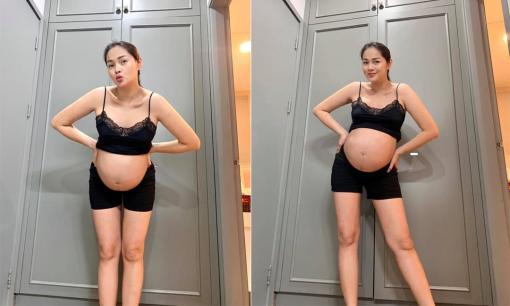 Mang thai đôi ở tháng thứ 7, Á hậu Diễm Châu được khen xinh đẹp, không bị phá nét