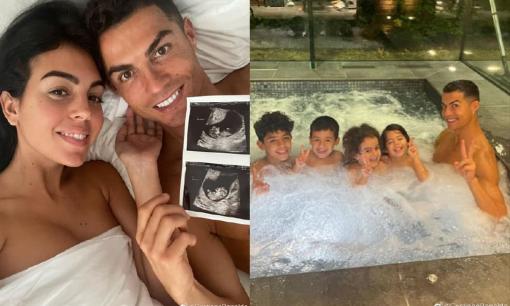 Bạn gái Ronaldo mang thai song sinh, siêu cầu thủ lên chức bố lần 5 