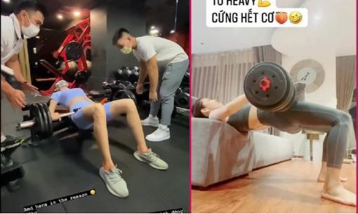 Hoa hậu Hòa bình Việt Nam 'khóc thét' khi nâng tạ để săn chắc cơ mông