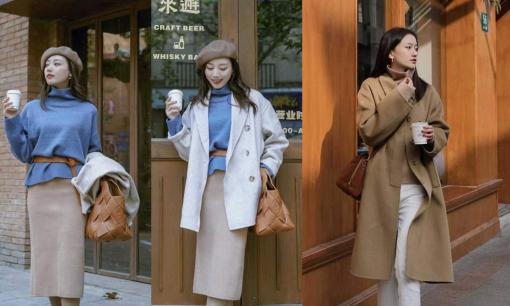 Vào mùa thu đông, các nữ thần blogger rất thích mặc kiểu này. Áo khoác, áo len + váy sẽ giúp bạn xinh lung linh