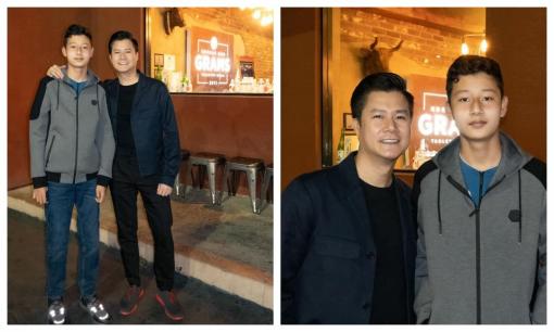 Con trai Quang Dũng hiếm hoi xuất hiện, nay đã cao lớn hơn bố nhưng nhan sắc lại giống một người