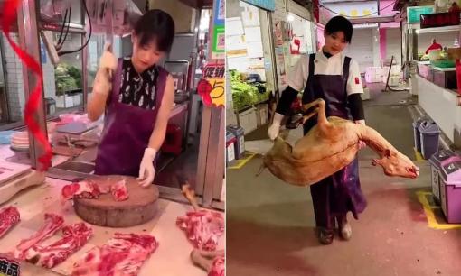 'Nàng Tây Thi chặt thịt' khiến dân tình đứng ngồi không yên với vẻ ngoài xinh đẹp mong manh
