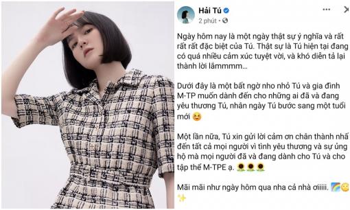 Sau khi thông báo tái xuất, Hải Tú tung clip khoe cận nhan sắc, lại còn hô to tên M-TP và nhắn gửi điều này