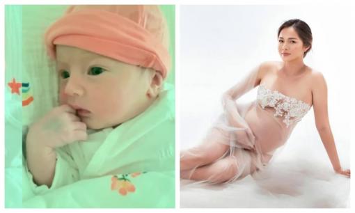 Sau 3 ngày sinh, Diễm Châu khoe luôn cận gương mặt hai con gái nhìn cực lai Tây
