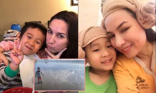 Wendy hé lộ loạt hình ảnh hiếm của con trai bên bà ngoại, khoảnh khắc nhóc tỳ viết tên cố ca sĩ Phi Nhung trên bãi biển đầy xúc động