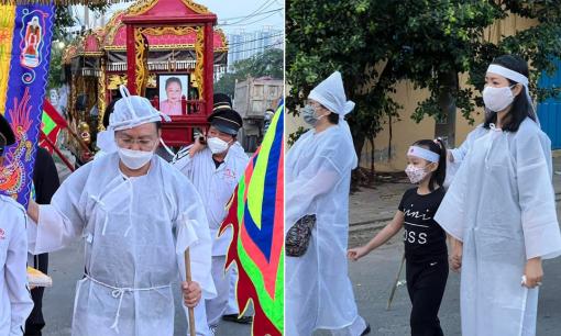 Trịnh Kim Chi tiều tụy, đau buồn trong đám tang mẹ chồng 