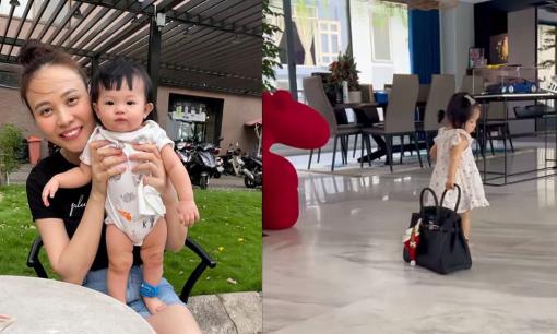 Túi Hermes gần 300 triệu của Đàm Thu Trang bị con gái lôi xềnh xệch trên sàn nhà như đồ bỏ làm fan tái mặt