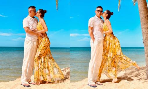 Hoa hậu Jennifer Phạm hôn chồng doanh nhân đắm đuối trên biển Phú Quốc