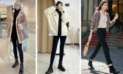 “Quần bó đen + bốt cổ ngắn” là cách phối đồ hot nhất mùa đông, dù bạn có gầy đi chăng nữa thì cũng rất thanh lịch và thời trang