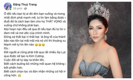 Hoa hậu Đại dương Đặng Thu Thảo bị Phương Lê tố nói dối, chị gái 'ẩn ý': 'Bị ai đó dìm xuống thì nhất định phải mạnh mẽ'