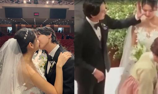 Khoảnh khắc xúc động khi Park Shin Hye khóc và hôn chồng đầy ngọt ngào trong đám cưới