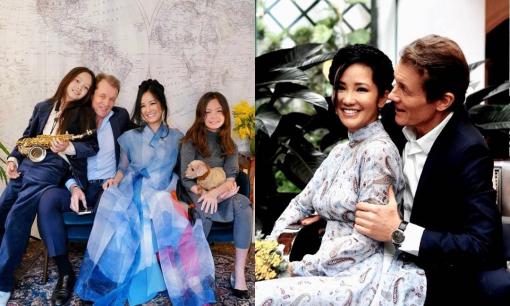 Diva Hồng Nhung khoe ảnh hai con sinh đôi chụp cùng bạn trai ngoại quốc trước thềm năm mới