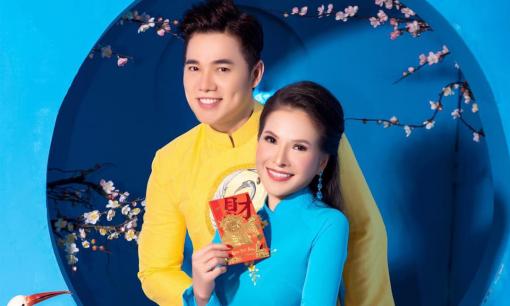 Hoa Hậu Lê Thanh Thuý cùng ca sĩ Lưu chí Vỹ ngọt ngào bên nhau đón xuân