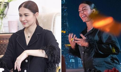 Dính tin đồn bầu bí lần 3, Marian Rivera lại gây nghi ngờ khi 'đụng hàng' trang phục với bạn gái Cristiano Ronaldo