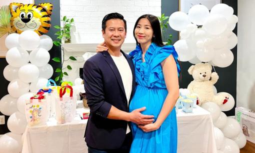 Siêu mẫu Huỳnh Nu và chồng Việt kiều Mỹ tổ chức tiệc tại gia chuẩn bị đón con thứ hai chào đời 