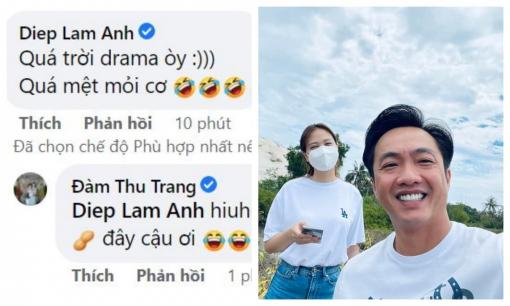 Đàm Thu Trang lại khéo léo chứng minh tình cảm vợ chồng vẫn ngọt ngào, Diệp Lâm Anh động viên bạn một câu gây chú ý